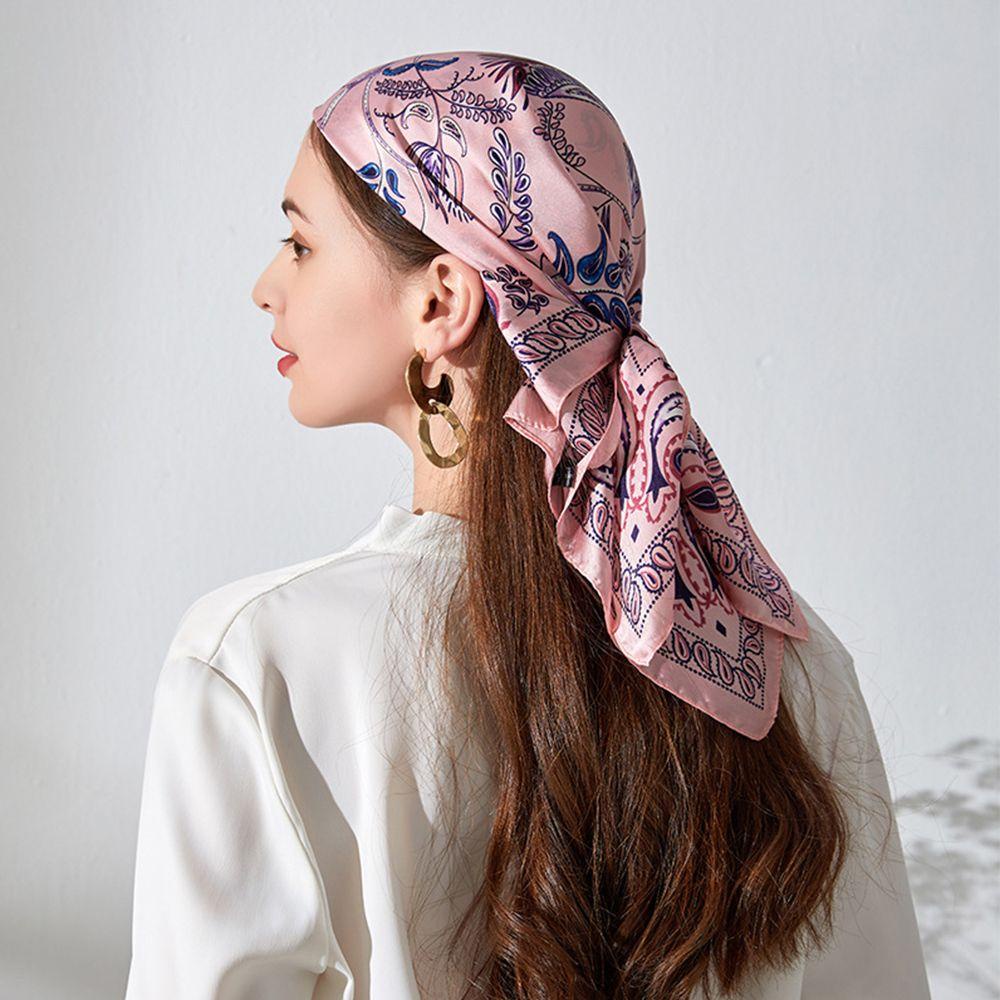 Dây Cột Tóc VANES1 Màu Trơn In Họa Tiết Hoa Và Chim Đa Năng Cho Nữ