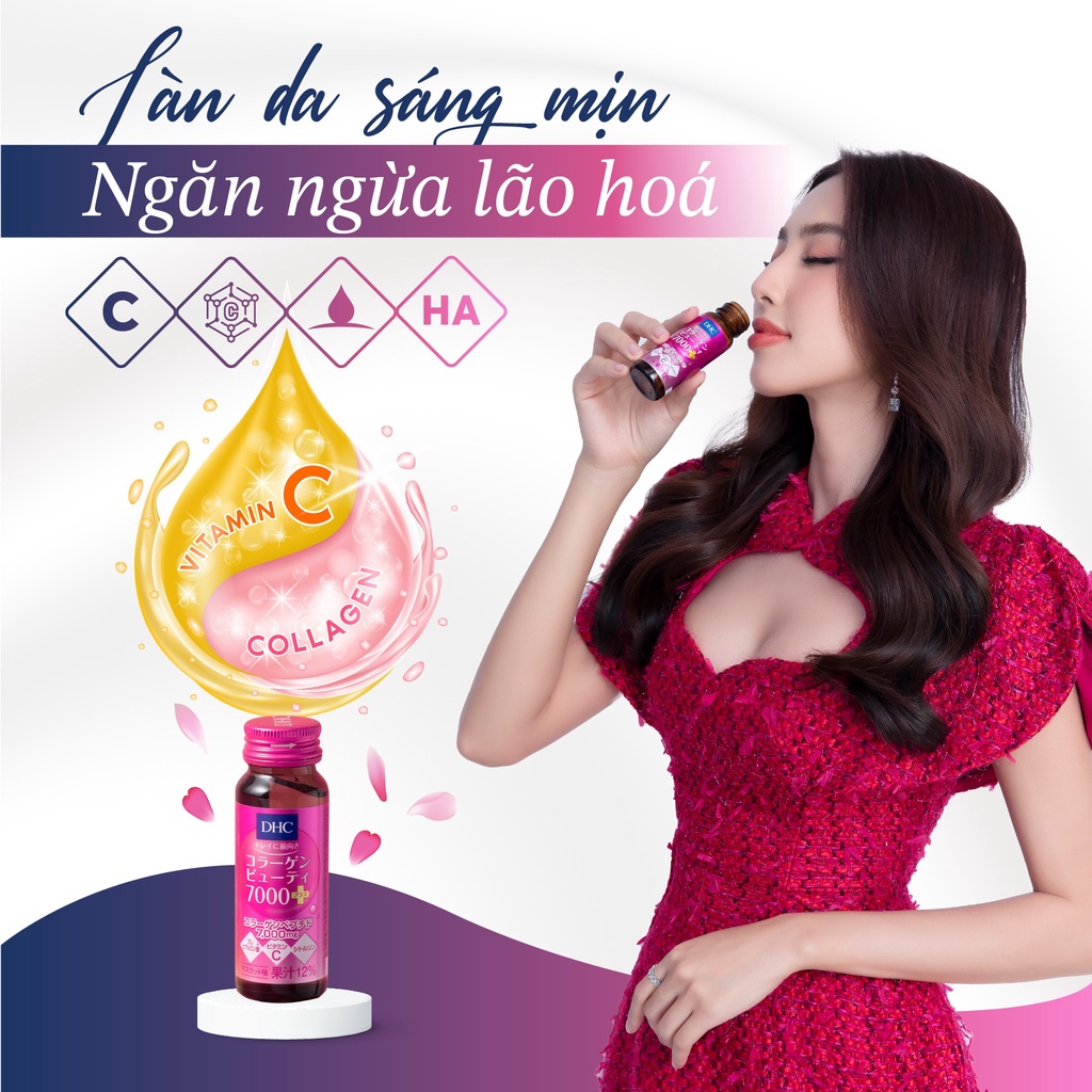 Collagen nước DHC Collagen Beauty 7000 Plus (Hộp 10 lọ)