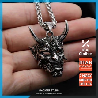 Dây Chuyền Vòng Cổ Titan Samurai Chain Mặt Qủy Cho Nam Nữ Phong Cách Ngầu Màu Bạc Titan Chất liệu Không Gỉ - Samurai