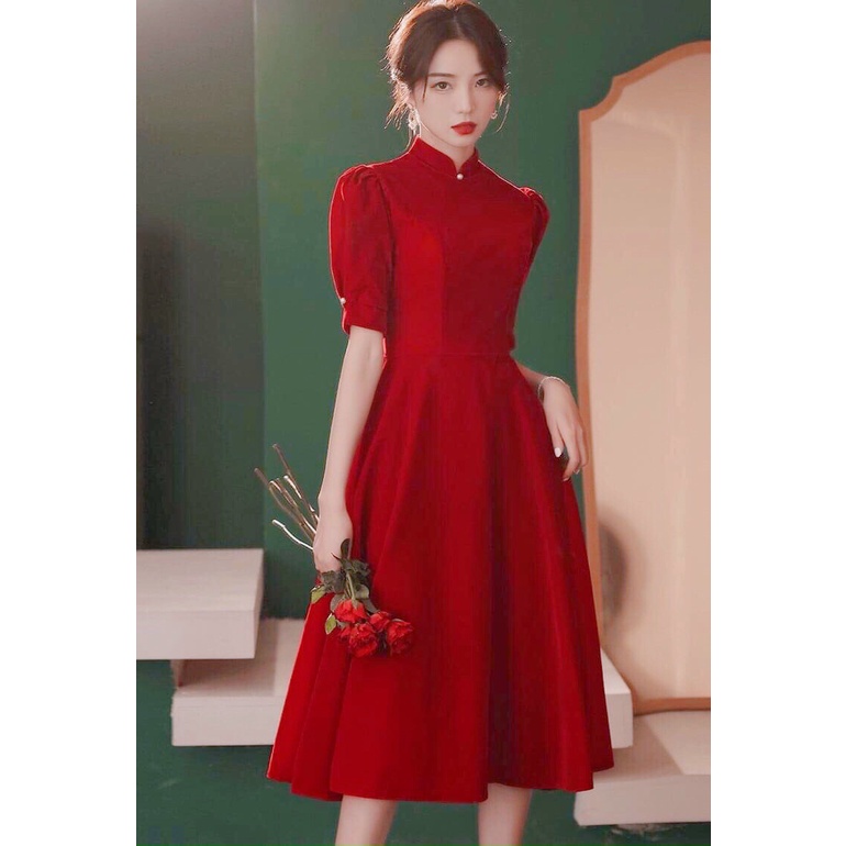 Đầm đỏ dự tiệc siêu sang chảnh-Hàng cao cấp loại 1-váy đỏ mặc đi chơi noel,mặc tết siêu xinh | BigBuy360 - bigbuy360.vn