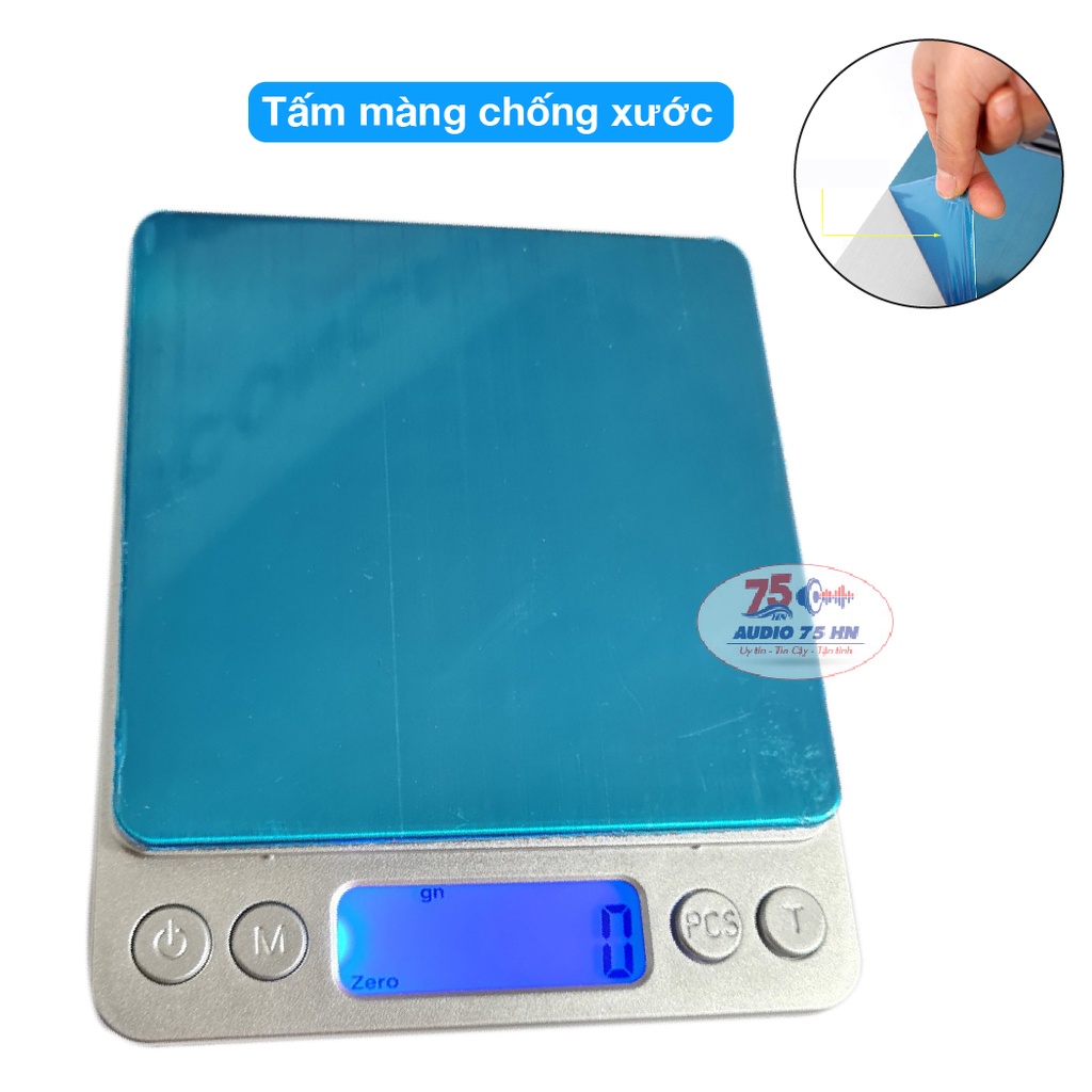 Cân Tiểu Ly Điện Tử Platform 0.5Kg và 2kg (Tặng 2 Khay Nhựa), Cân Điện Tử Mini nhà bếp Inox I2000 độ chính xác Cao