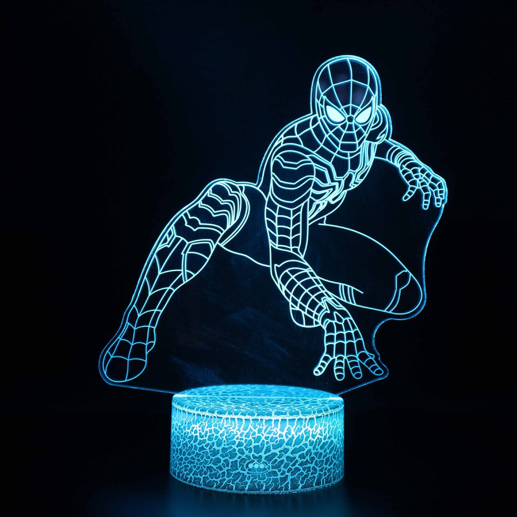Đèn Led 3D Spider Man - Đèn ngủ 3D Led ( 16 Màu ) ( Có bảng điều khiển màu )