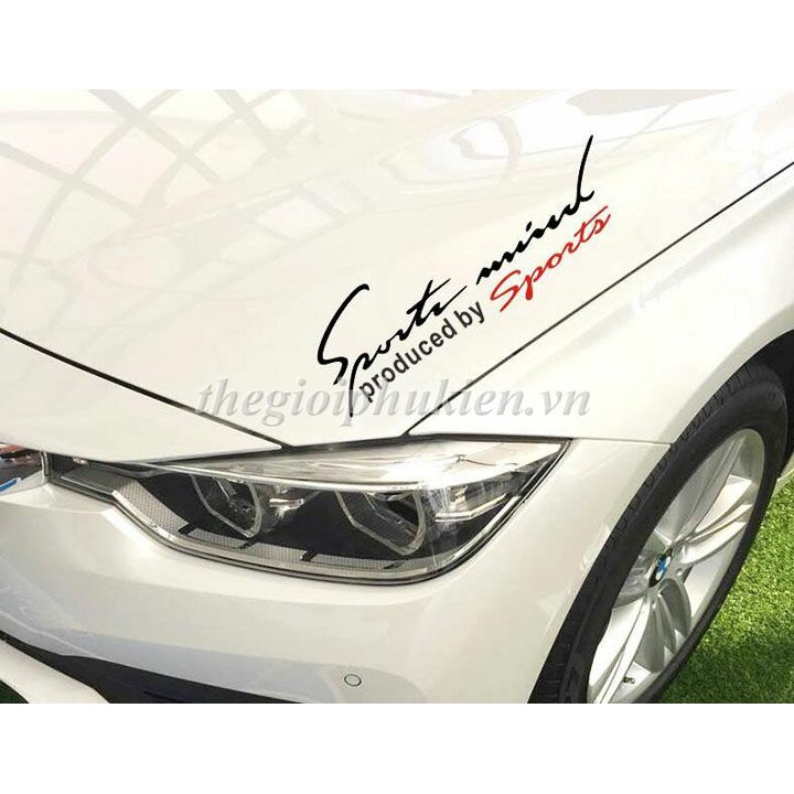 Tem decal Sport mind dán nắp capo trang trí Ô tô, Xe hơi