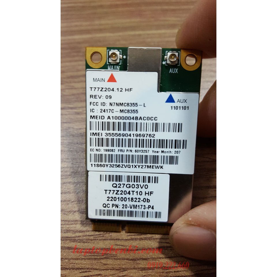 Card wwan 3G dùng cho laptop Lenovo Thinkpad X220, T420,T520,W520, X230,T430,T530,W530 | BigBuy360 - bigbuy360.vn