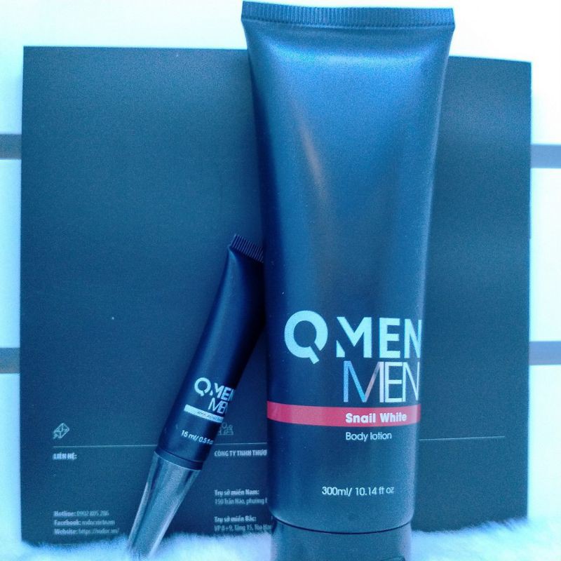 Combo Qmen Dưỡng Trắng Toàn Thân + Serum Làm Sạch Mụn Cho Nam