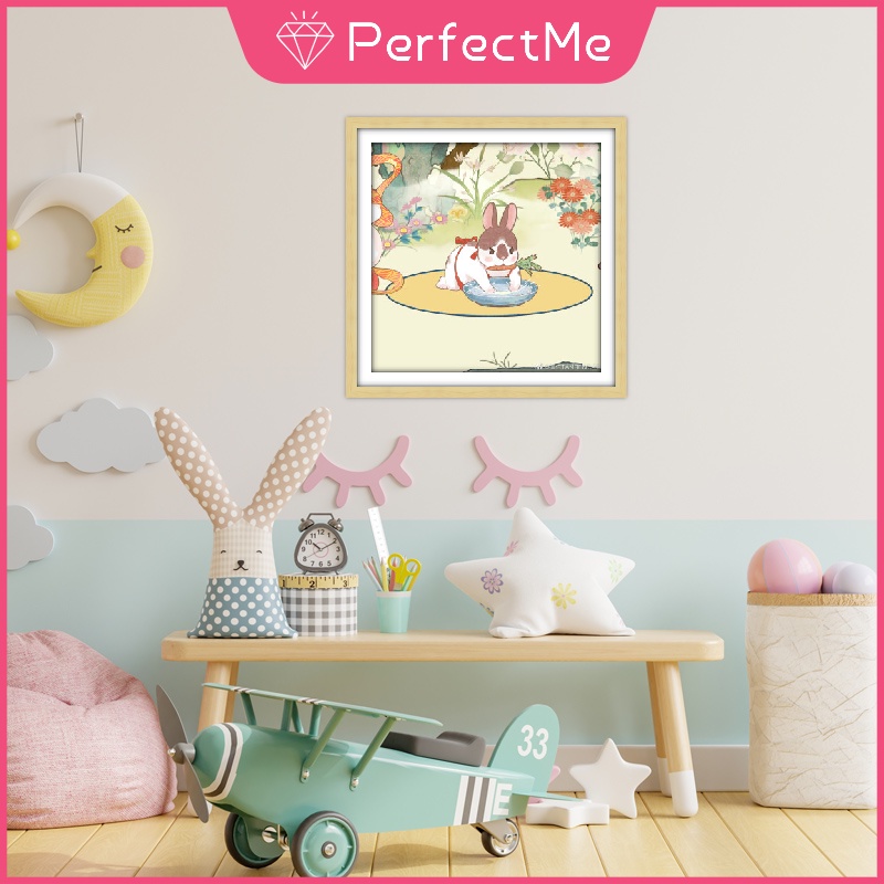 Bộ tranh đính đá 5D tự làm hình thỏ 30x30cm