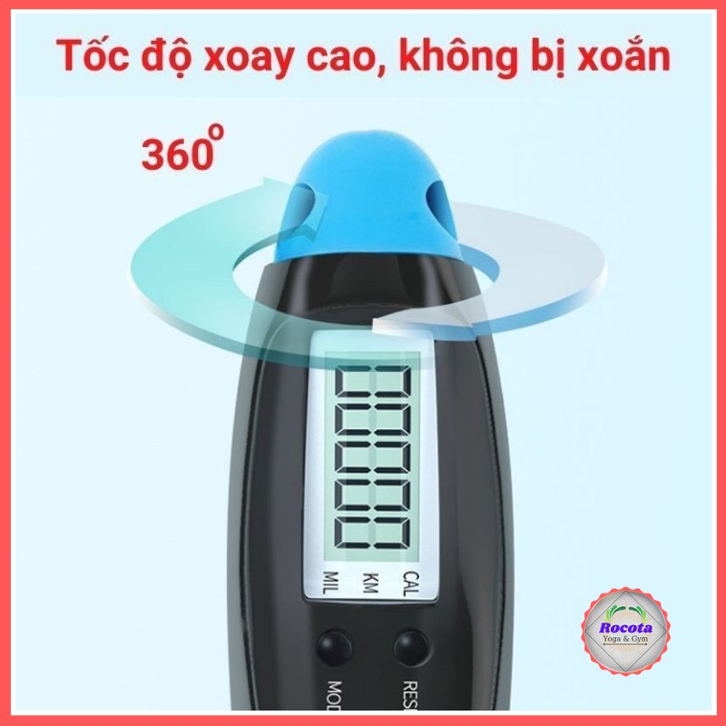 Dây nhảy giảm cân Rocota tập thể dục, có bộ đếm vòng, đếm số, tính calo điện tử thông minh