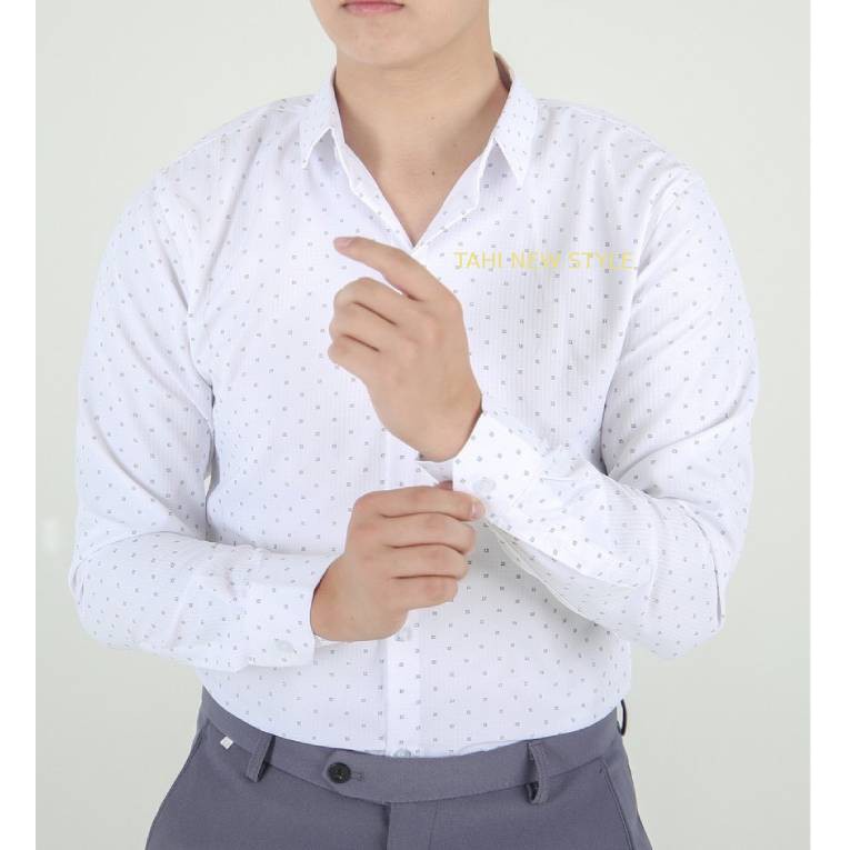 Áo Sơ Mi Nam Dài Tay Họa Tiết Chấm Bi Nhỏ TAHISM015 Chất Đẹp Dáng Ôm Cổ Bẻ Phong Cách Hàn Quốc | BigBuy360 - bigbuy360.vn