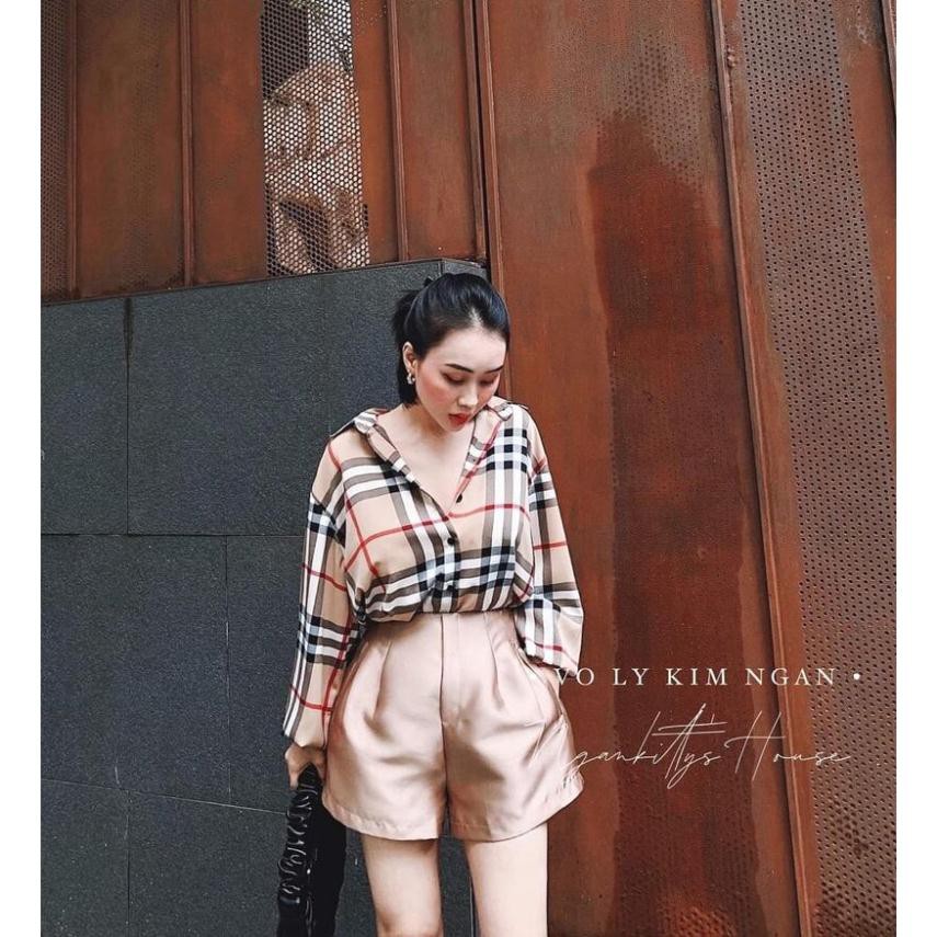 Áo sơ mi kẻ thụng đuôi cá