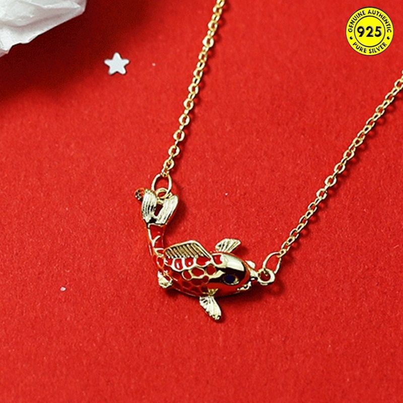 Vòng cổ mặt hình cá Koi phong cách Trung Hoa