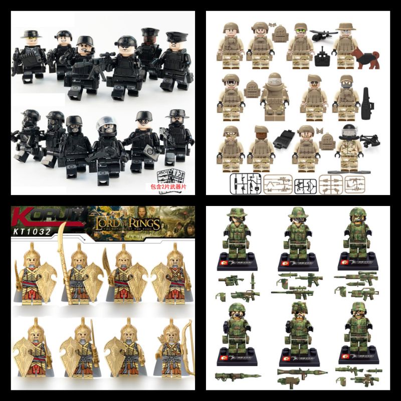 [ combo 12 nhân vật ] Bộ đồ chơi lắp ráp lego cho trẻ em lego quân sự cảnh sát bộ đội đặc nhiệm lính la mã