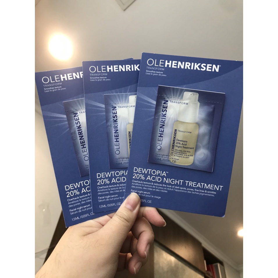 Serum sáng da, giảm nếp nhăn OleHenriksen Dewtopia 20% Acid Night Treatment - 1.5ml