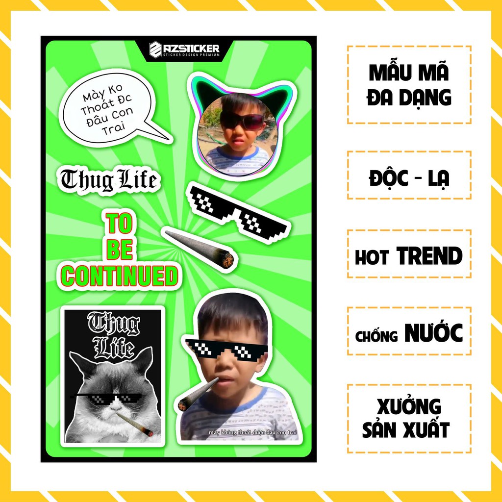 Hình Dán Sticker Thiết Kế Theo Yêu Cầu Mẫu Mày Không Thoát Được Đâu Con Trai Set Số Lượng 5 Hình Tại Azsticker