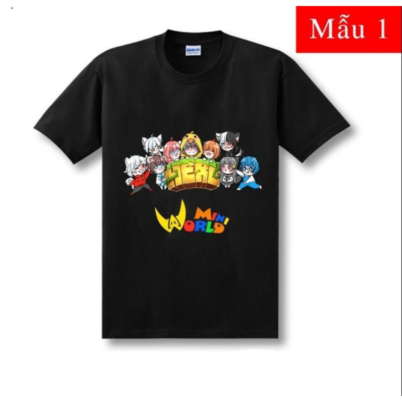 Áo Thun Đen Tay Lửng Trò Chơi Mini World - Hero Team Nam Nữ Unisex
