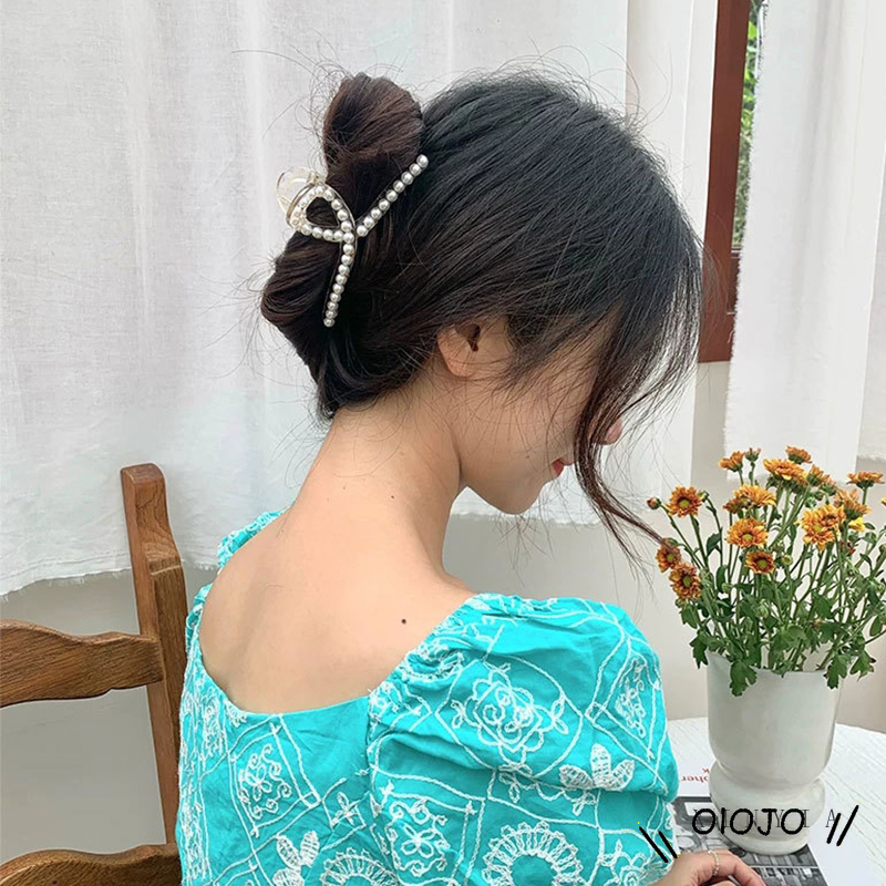 Kẹp Tóc Kim Loại Đính Ngọc Trai Nhân Tạo Thanh Lịch Cho Nữ