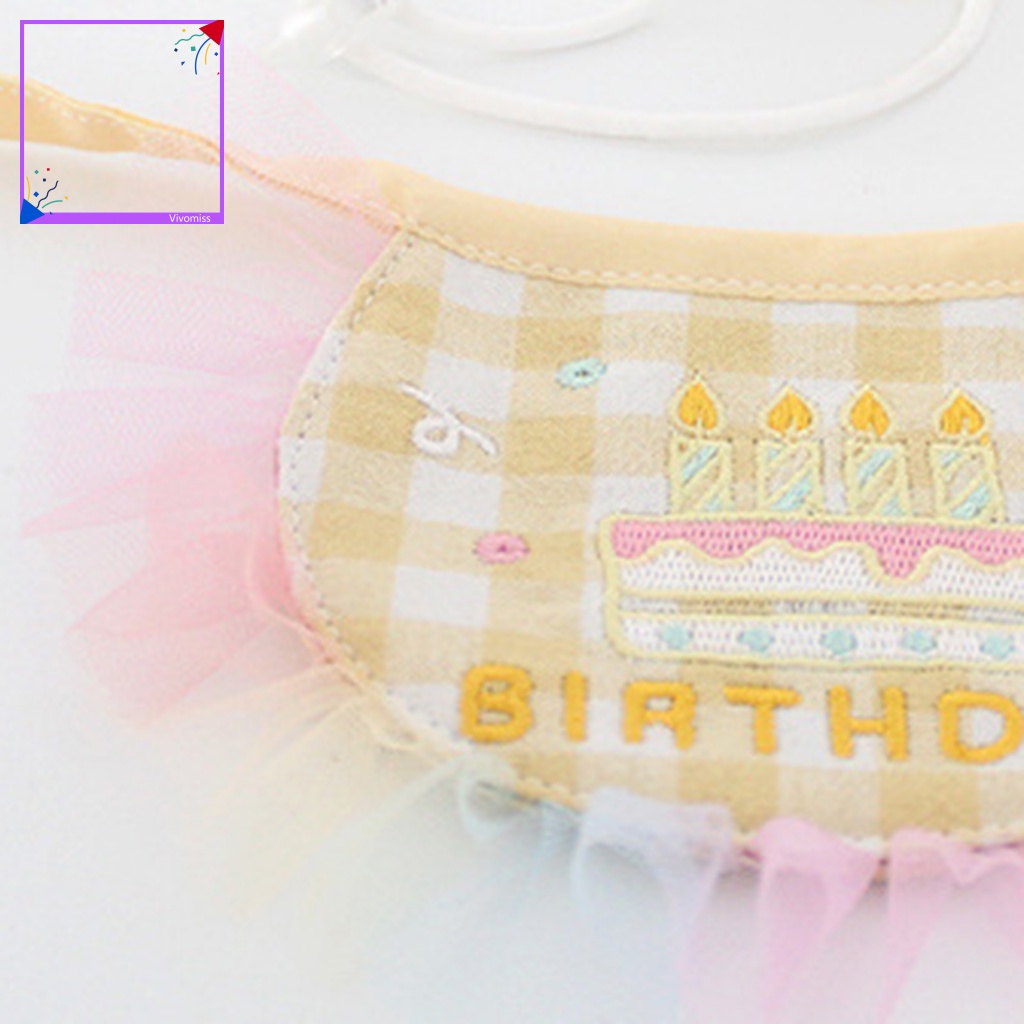 [VM] Set Khăn Choàng Cổ + Nón + Yếm Ăn Sinh Nhật Không Phai Màu Cho Thú Cưng