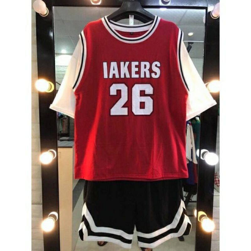 Set bộ quần sooc V kèm áo bóng chày số 26 (Ảnh thật,y hình)