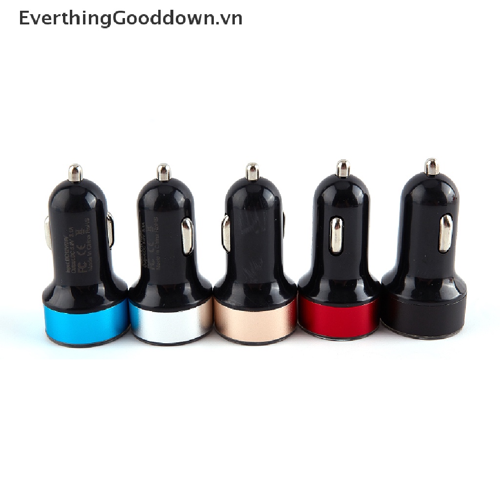 Tẩu Sạc Điện Thoại USB Kép 4.8A Bằng Kim Loại Cho Xe Hơi