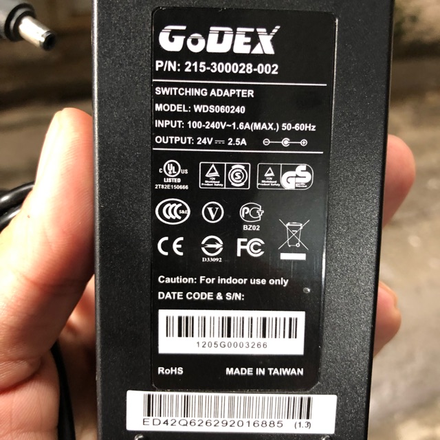 Adapter-nguồn máy in godex 24v 2.5a chính hãng