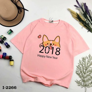I-2266 áo thun nữ tay ngắn in con chó cute 2018