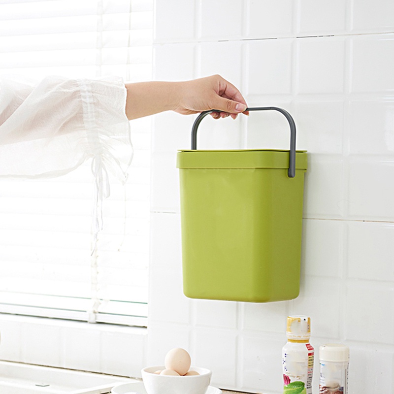 Thùng Đựng Rác Có Nắp Bằng Nhựa Màu Xanh Lá Cây 0.8 Gallon Cho Nhà Bếp / Phòng Tắm / Văn Phòng