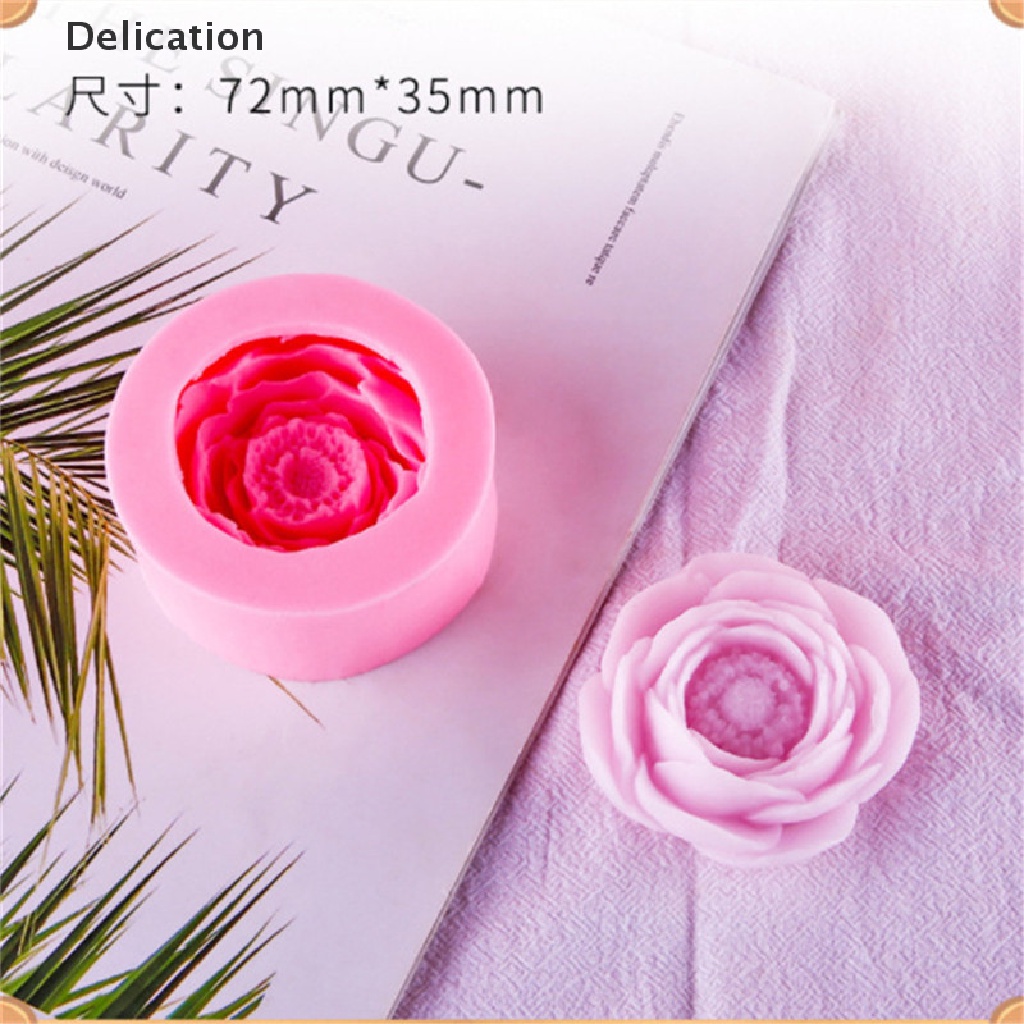 Khuôn silicone tạo hình hoa mẫu đơn làm xà phòng/ nến trang trí bánh thủ công