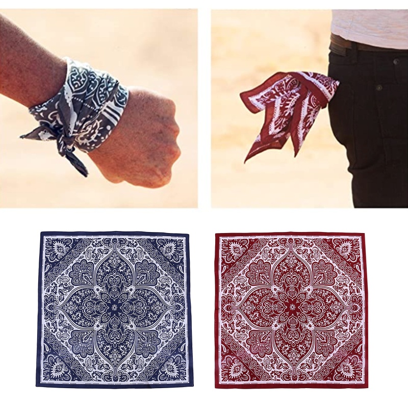 Khăn Trùm Đầu 58x58cm In Họa Tiết Hoa Phong Cách Bohemian