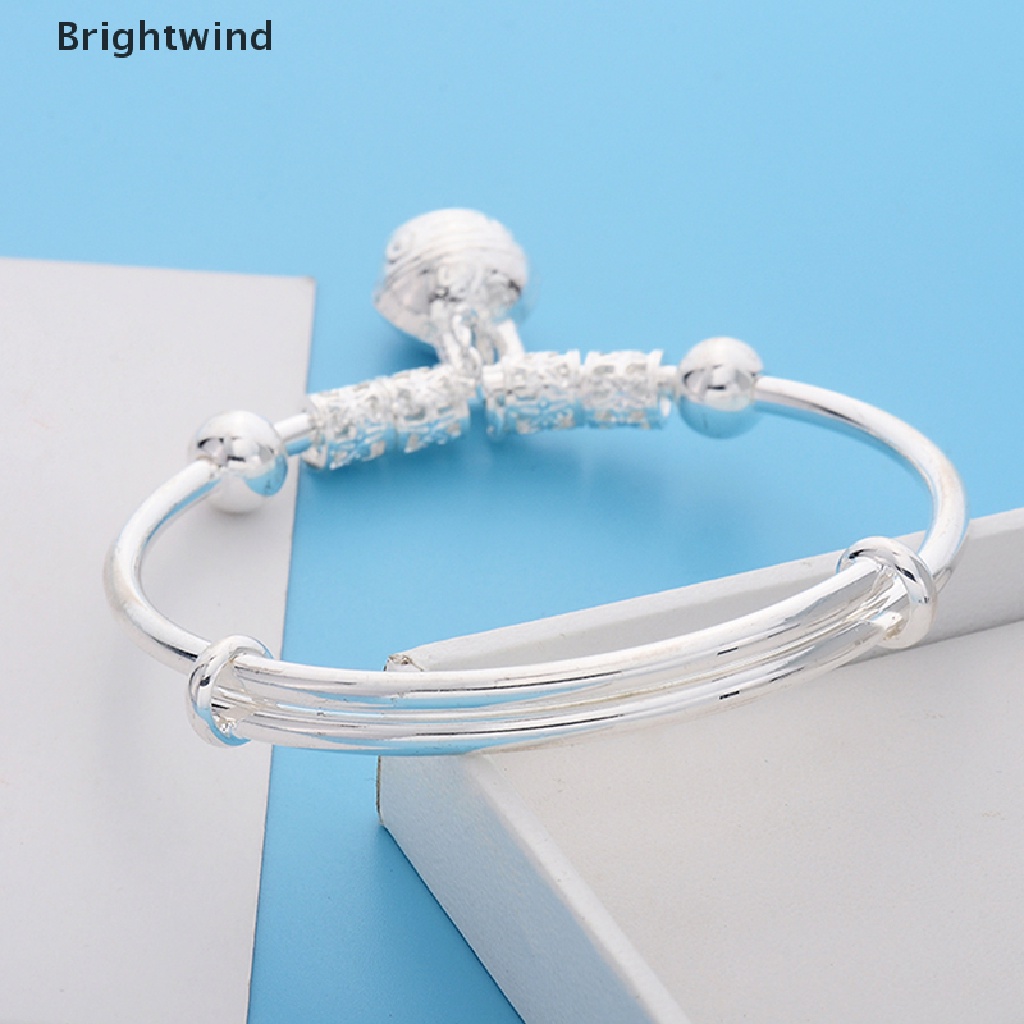 [Brightwind] Vintage Fashion Women Bell Jewelry Silver Plated Cuff Bracelet Charm Bangle Gift Hot Sell