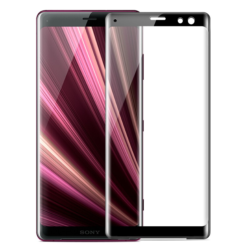 Phim bảo vệ cạnh cong 3D cho Sony Xperia 10 10 Plus L3 XZ4 XZ3 XZ2 XZ XZS X Compact XA3 XA2 Ultra XA1 XA Phone