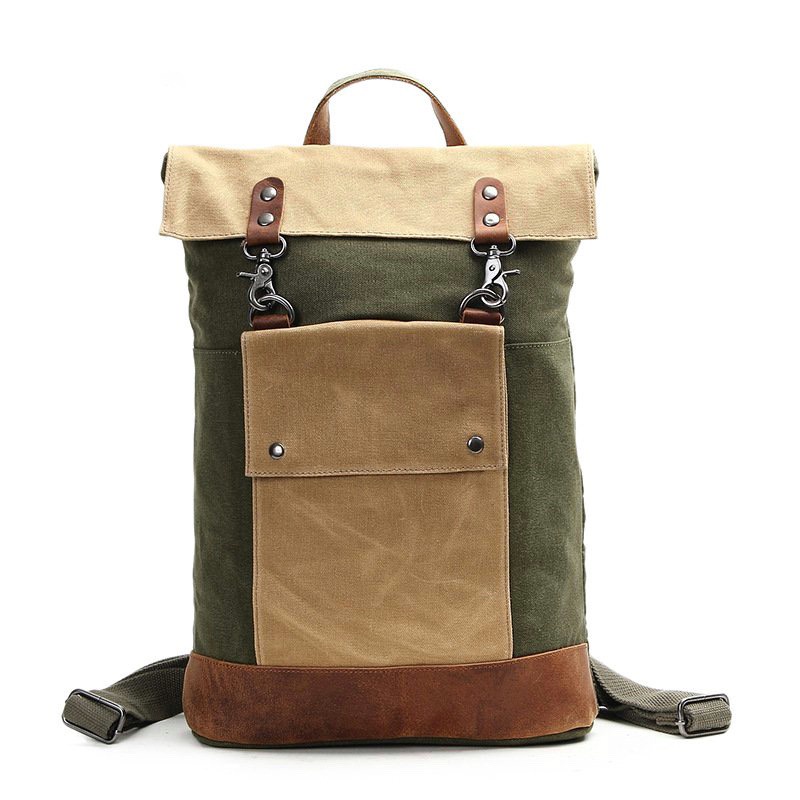 Balo Canvas Da Bò Thật Chống Thấm Nước Cao Cấp BL06 - Du Mục Store