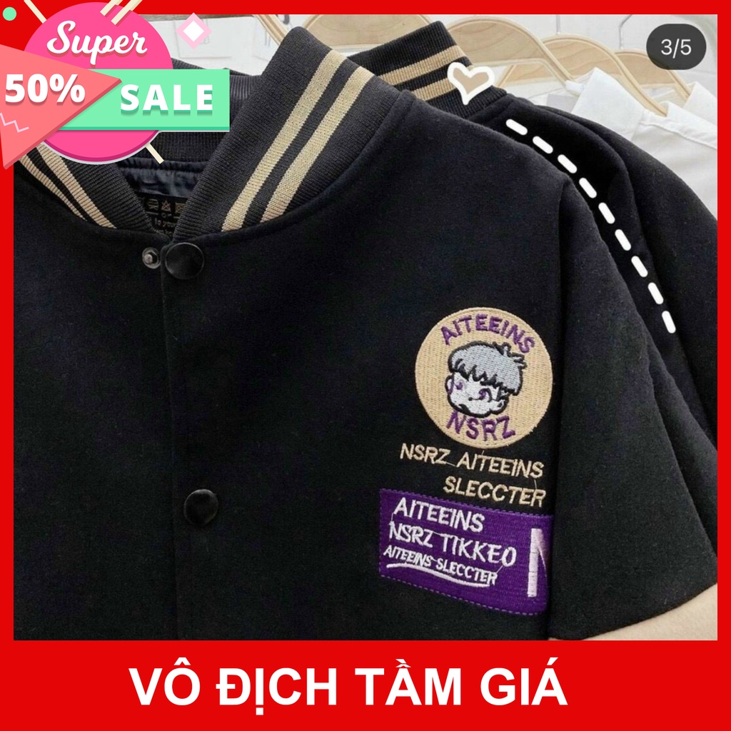 Áo Khoác Cardigan Nỉ Ngoại In Logo AITEENS Form Rộng Phong Cách Hàn Quốc hoodie1996