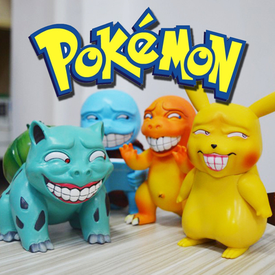 Mô hình Pokemon Pikachu rồng Pup Pup Bulbasaur Squirtle Psyduck phong cách Gangsta vui nhộn