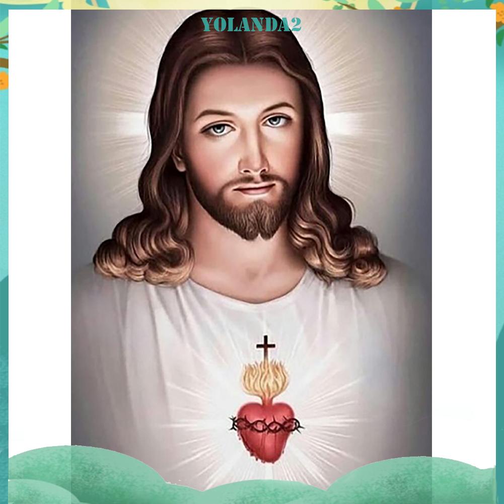 Tranh Đính Đá Kim Cương Tròn 5d Toàn Bộ Hình Chúa Jesus