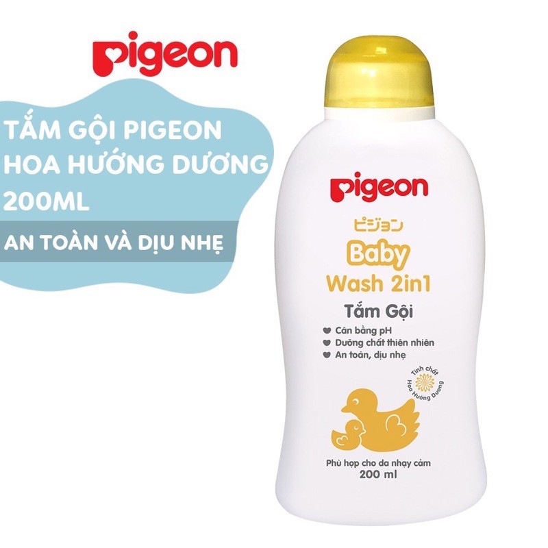 Sữa Tắm Gội Trẻ Em PIGEON 200ml 2in1 Hoa Hướng Dương/ Jojoba