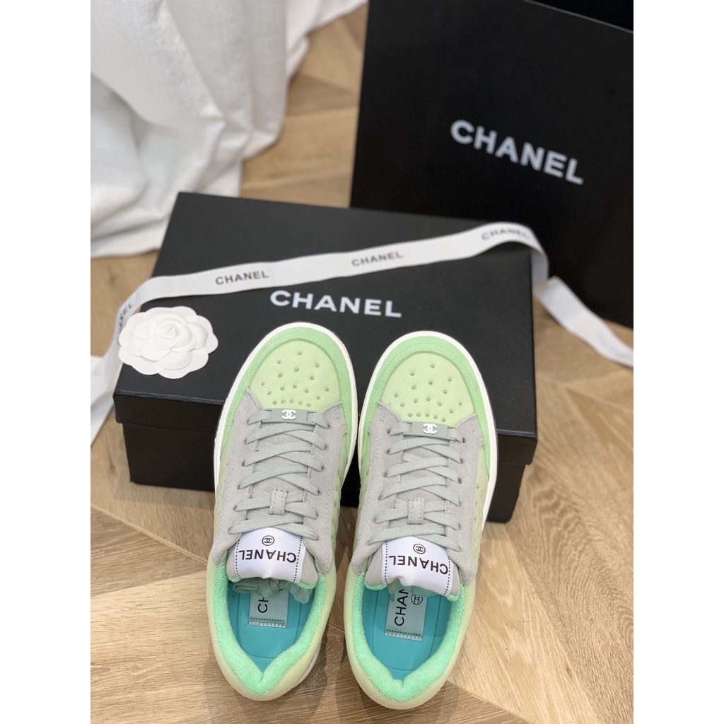 Giày sneaker nữ da thật thời trang cao cấp 𝘾𝙝𝙖𝙣𝙚𝙡 𝘾𝙝𝙖𝙣n𝙚𝙡 CN thiết kế da lộn, phong cách cá tính