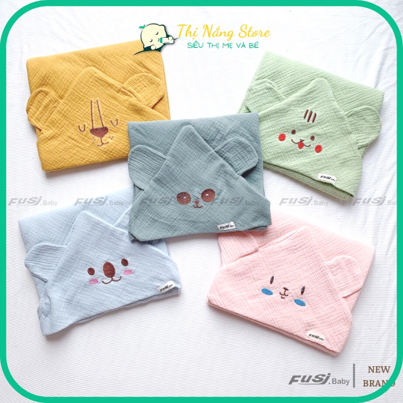 Chăn ủ xô 4 lớp có mũ Muslin hàng cao cấp, Choàng Ủ, Khăn Tắm, Chăn Ủ Xô Có Mũ 4 lớp Hàng Loại 1 Chất Thoáng Mát Cho Bé