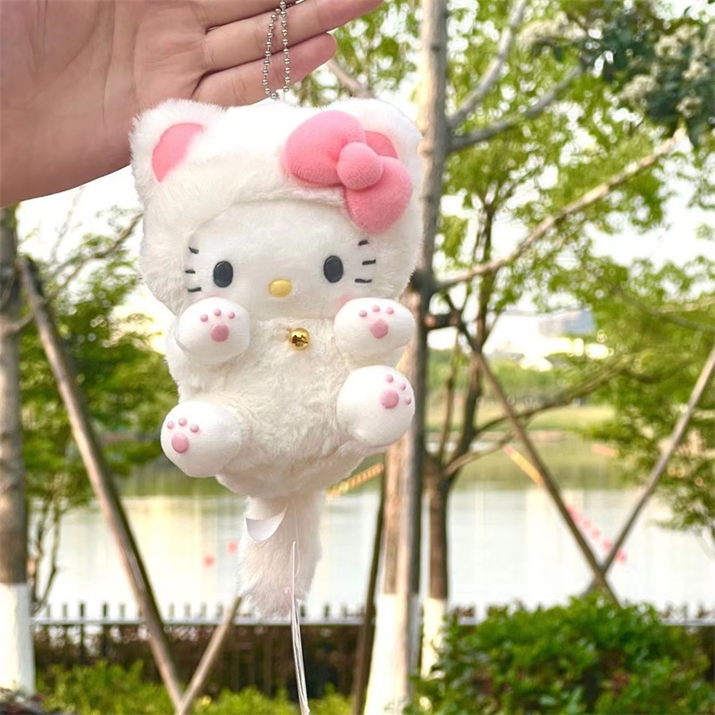 SANRIO Thú Nhồi Bông Hình Hello Kitty 10cm Trang Trí Ba Lô