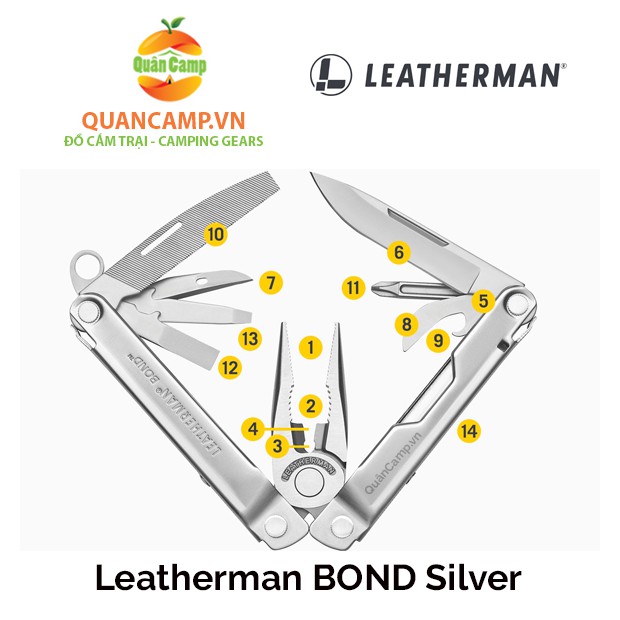 Dụng cụ cầm tay đa năng Leatherman Bond (14 công cụ) - Bảo hành chính hãng 25 năm