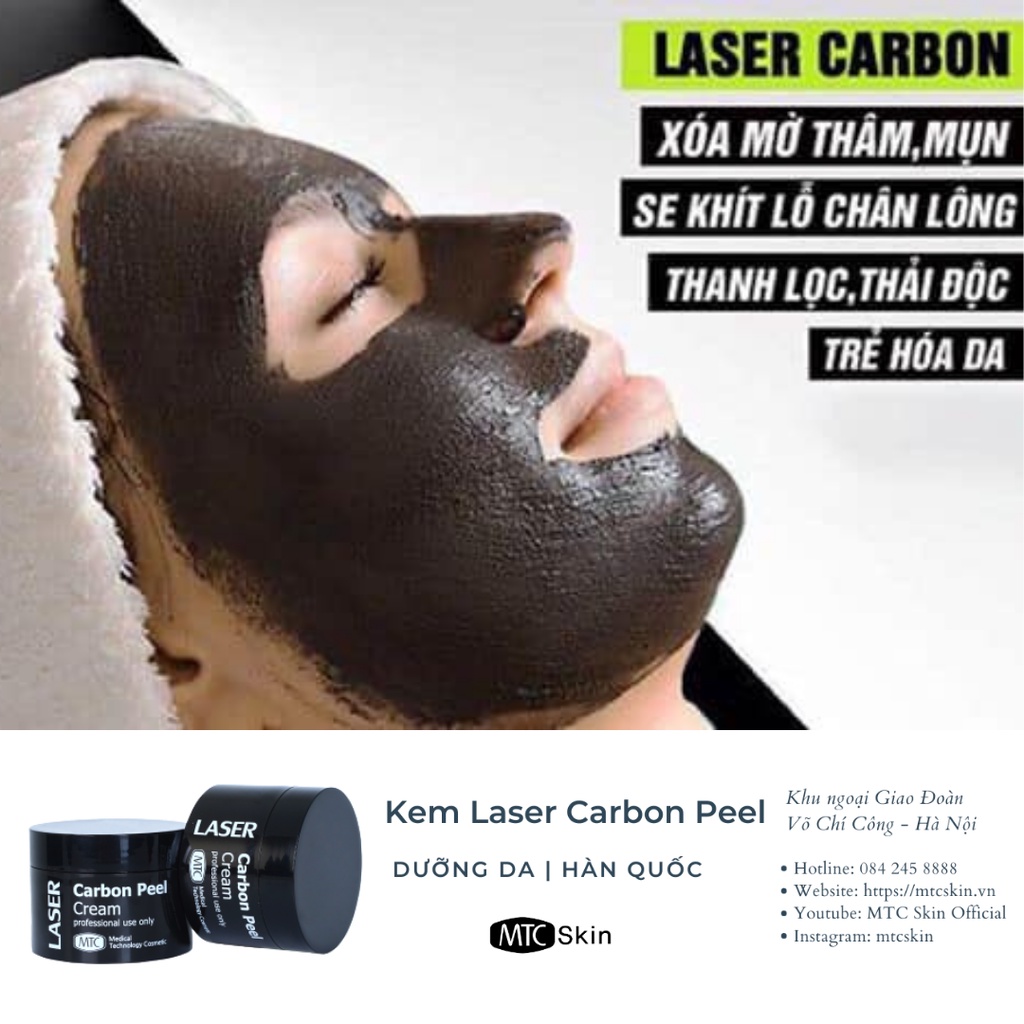 Carbon Peel Cream Mtc Skin-Than hoạt tính bắn Lazer Carbon phục hồi da tăng colagen tiêu diệt nám tàn nhang