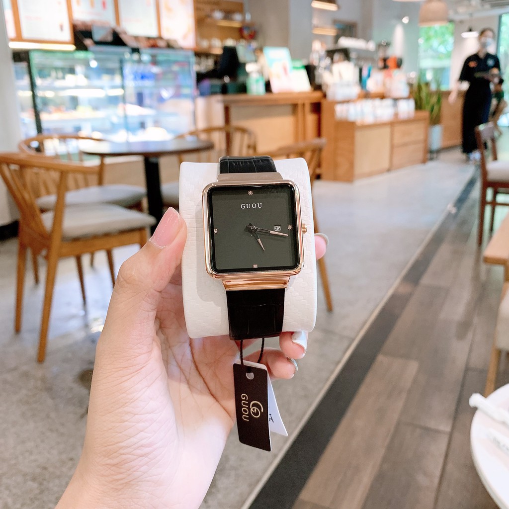 Đồng hồ Nữ GUOU chính hãng dây da mặt vuông - Kiểu Dáng Apple Watch 40mm (Tặng kèm hộp và Pin) - Sam's Shop | BigBuy360 - bigbuy360.vn