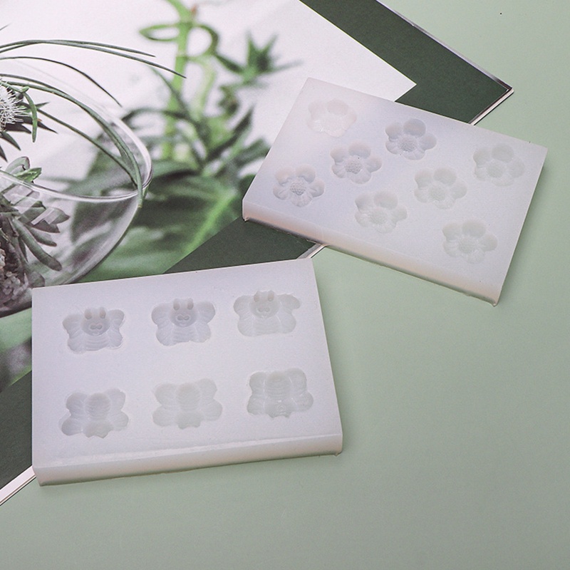 Khuôn Silicon Hình Bông Hoa/Bee Mini Dùng Làm Phụ Kiện Trang Trí Ốp Điện Thoại