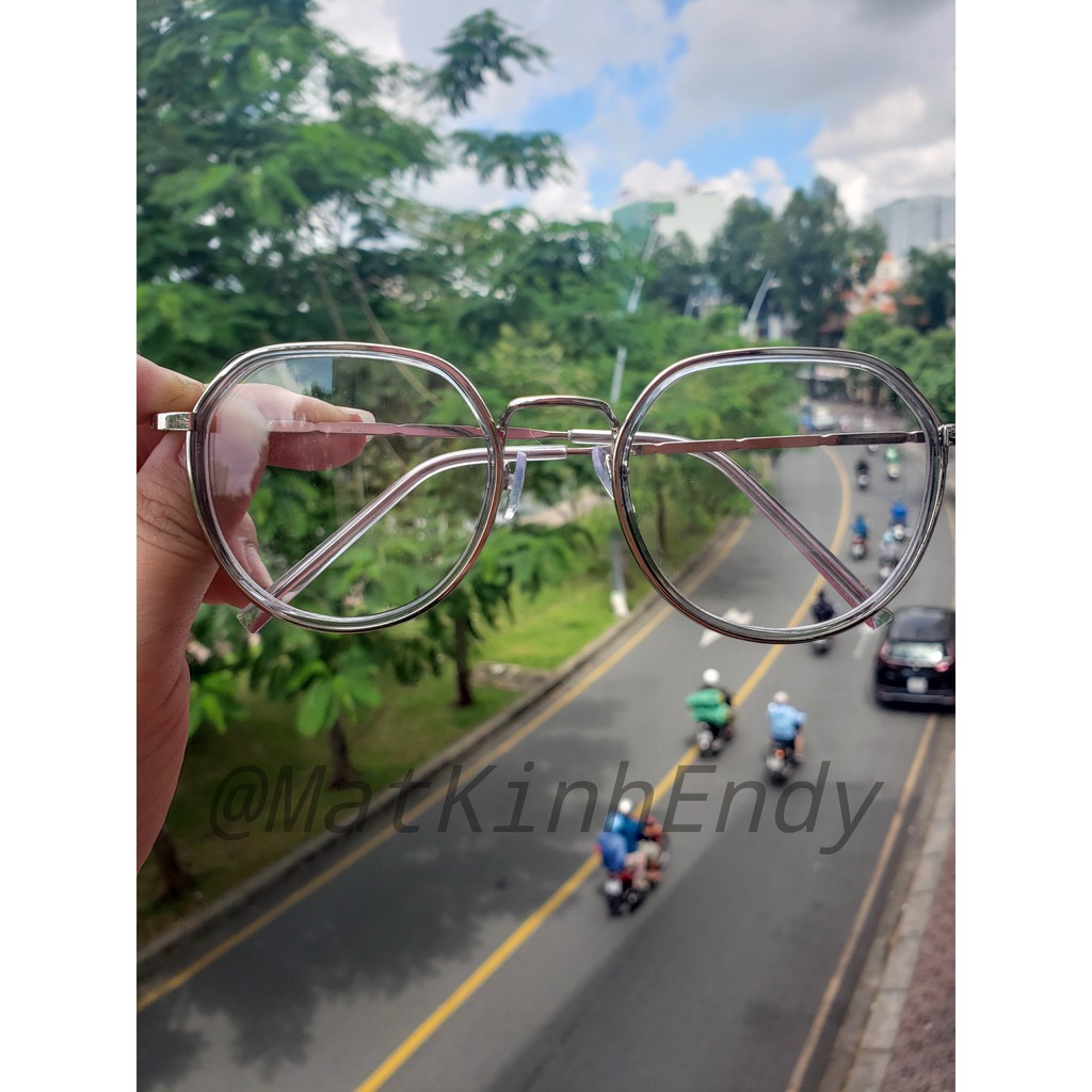 Gọng kính cận kim loại C1003 phù hợp với nam và nữ form mặt vuông dài, gọc cạnh kèm sẳn tròng 0 độ chống ánh sáng xanh | BigBuy360 - bigbuy360.vn
