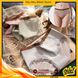 Quần lót nữ Cotton thông hơi viền nâu nơ co giãn 4 chiều, Quần Chíp Nữ Rẻ Đẹp Loại 1