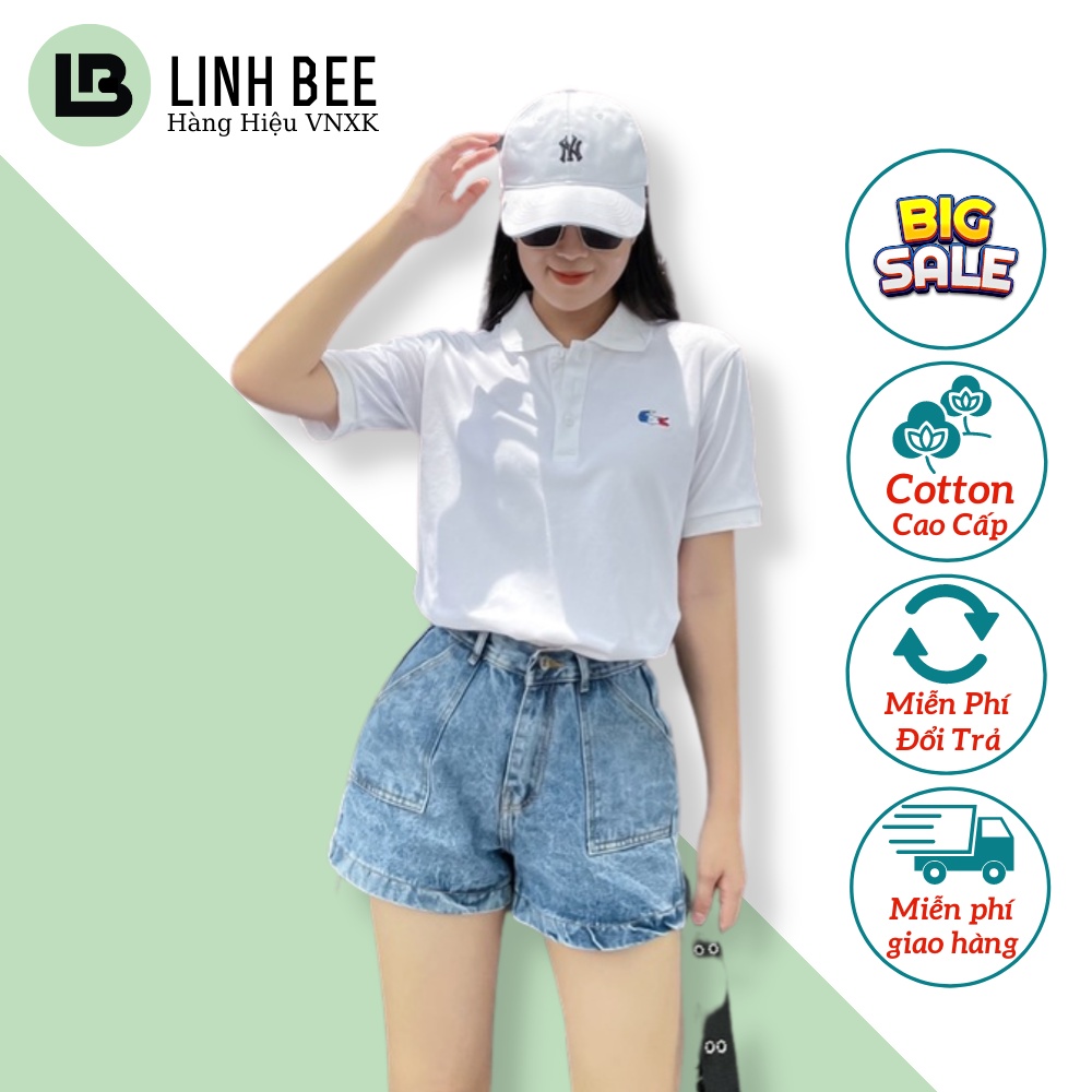 Áo Thun Polo Nam Nữ Vải Cá Sấu Tici, Áo Thun Cổ Trụ Trơn Basic Linh Bee Phong Cách Hàn Quốc, Cá Tính