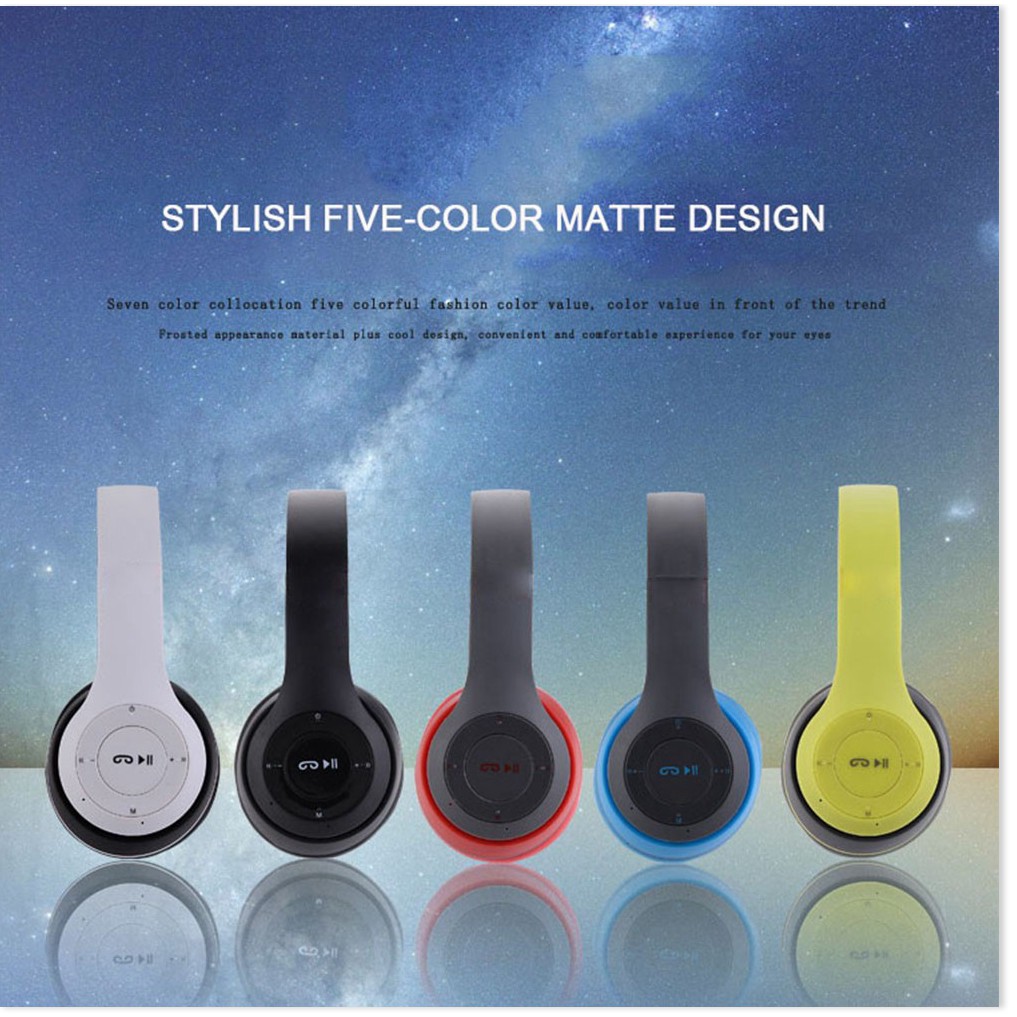 Tai nghe chụp tai cao cấp có khe thẻ nhớ Bluetooth P47 (Trắng) kèm cáp sạc | BigBuy360 - bigbuy360.vn