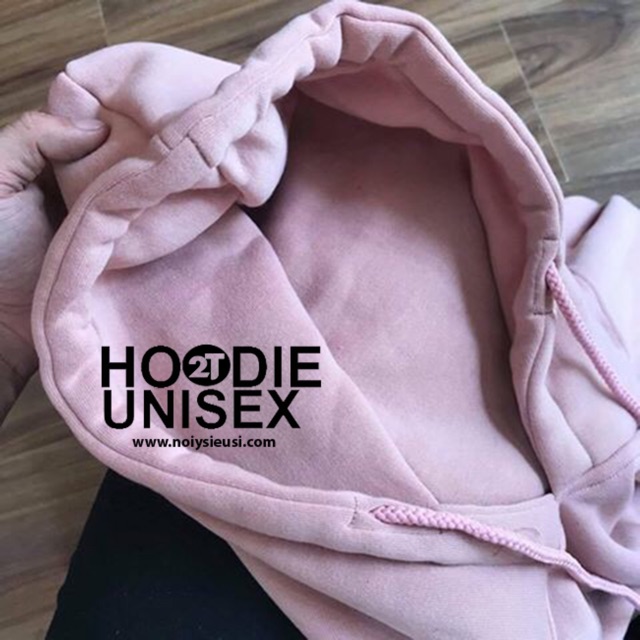 Áo Hoodie Unisex 2T Store H12 Hồng Ruốc - Áo Khoác Nỉ Chui Đầu Nón 2 Lớp Dày Dặn Siêu Đẹp