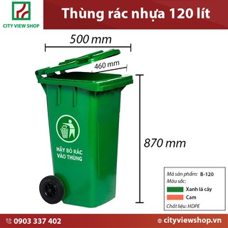 Thùng rác nhựa 120 lít