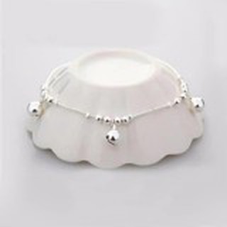 Lắc chân nữ mạ bạc lục lạc chuông hàn quốc xinh xắn