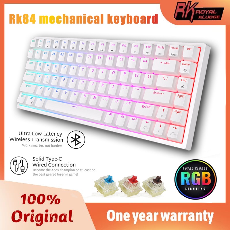 Bàn phím cơ RK ROYAL KLUDGE RK84/ RK857 Bluetooth 2.4g nhiều màu sắc