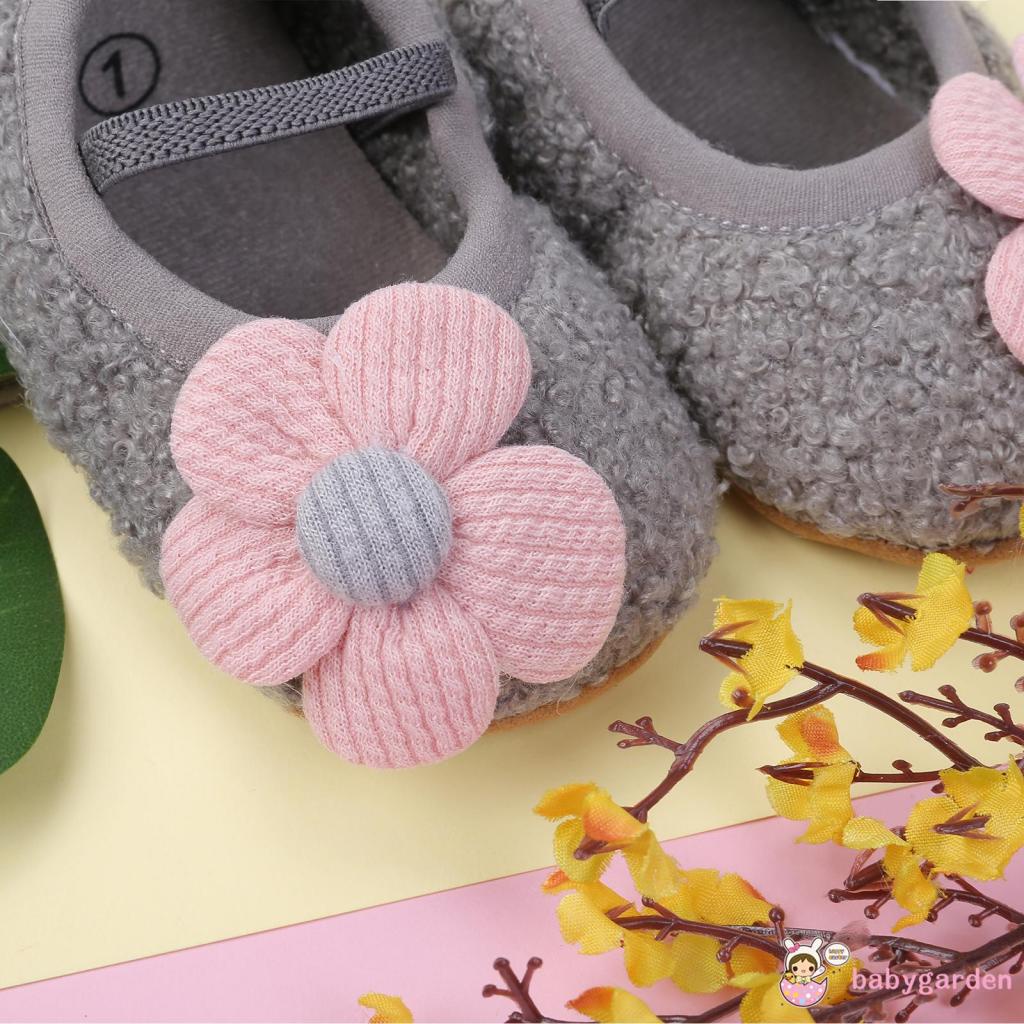 Giày da lộn đế mềm chống trượt dành cho bé gái